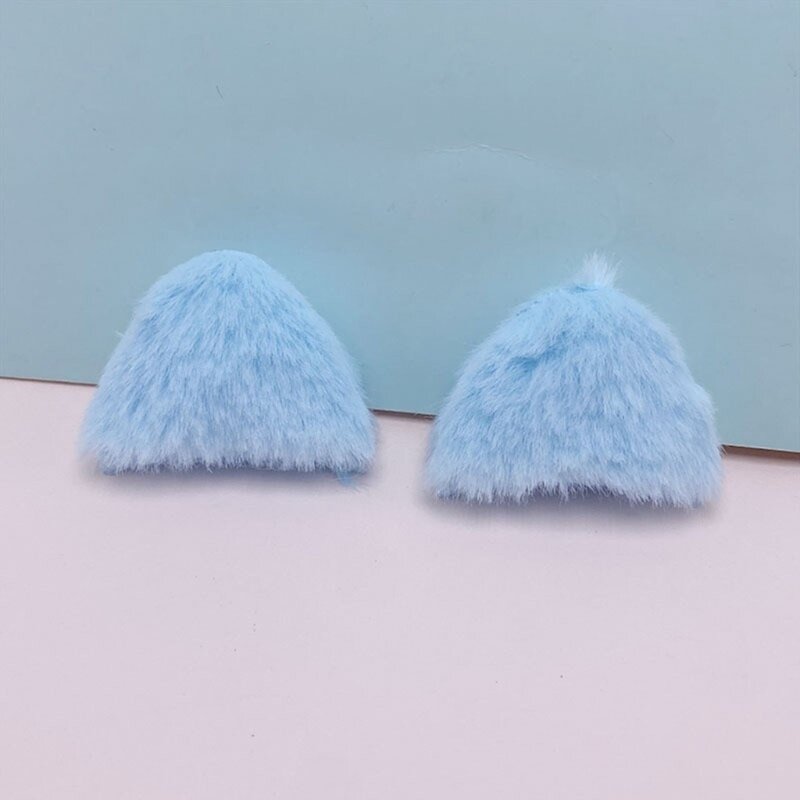 Cô gái Furry Ears Độn Appliques cho Furry Hair Clip Quần áo Mũ nón tự làm