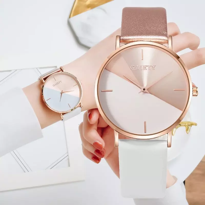 Gaiety orologi da donna di marca in pelle abito in oro rosa orologio femminile Design di marca di lusso orologi da donna orologi da donna di moda semplice