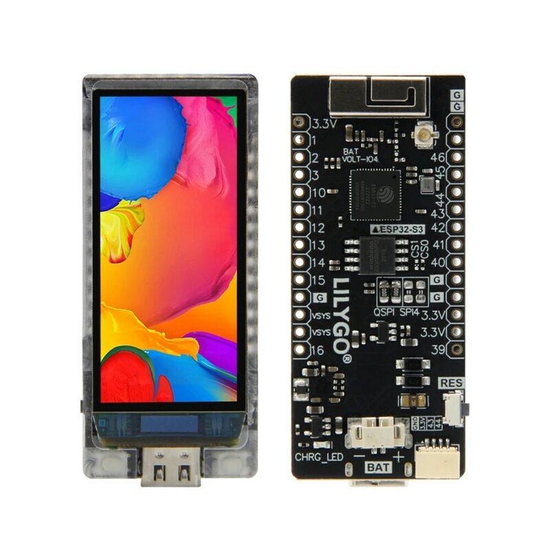 LILYGO® T-Display-S3 ESP32-S3 AMOLED Display papan pengembangan RM67162 1.91 inci layar AMOLED modul WIFI nirkabel UNTUK Arduino