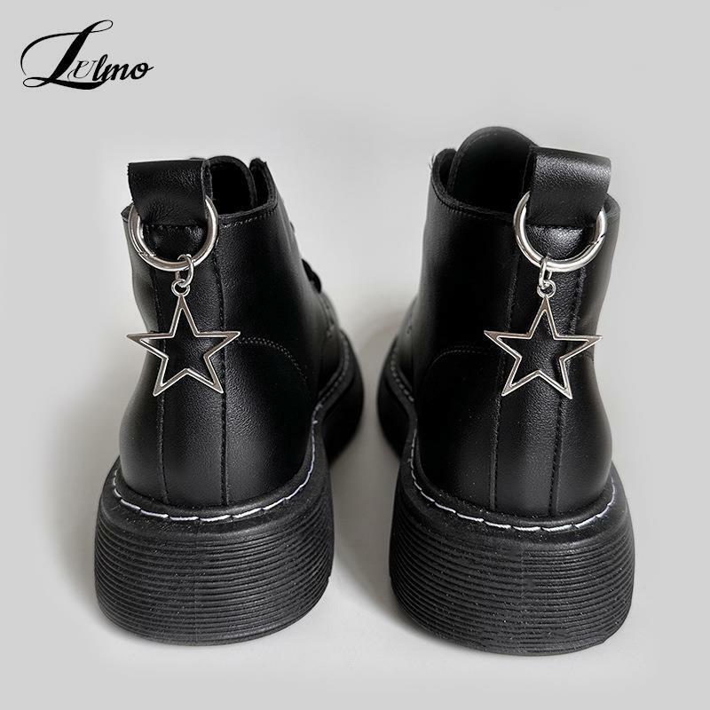 1pcs Hollow Big Stars Hearts Pendant Martin Boots Shoes Buckles Decoration Metal Snap Hook Shoes Accessories Y2K Party Jewelry