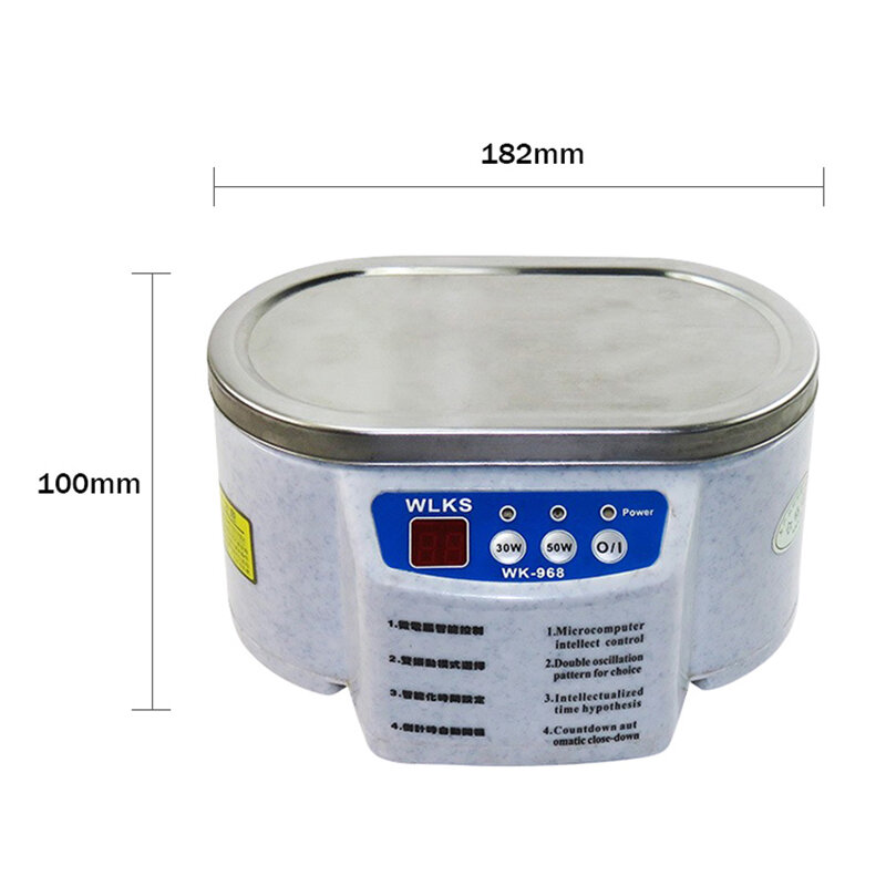 30/50W Digital Ultrasonic Cleaner Tub Dual Frequency Vibration Jewelry Parts Glasses Circuit Board Portable Watch Washer Machine