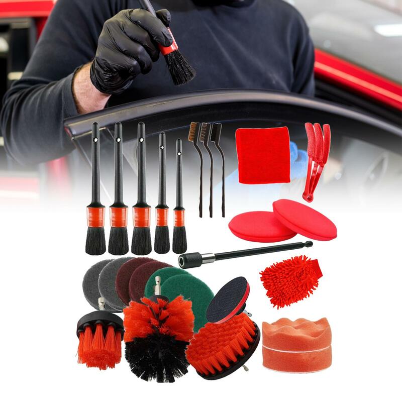 26 Pieces Automotive Cleaning Brush Set Simple Installation Lightweight for