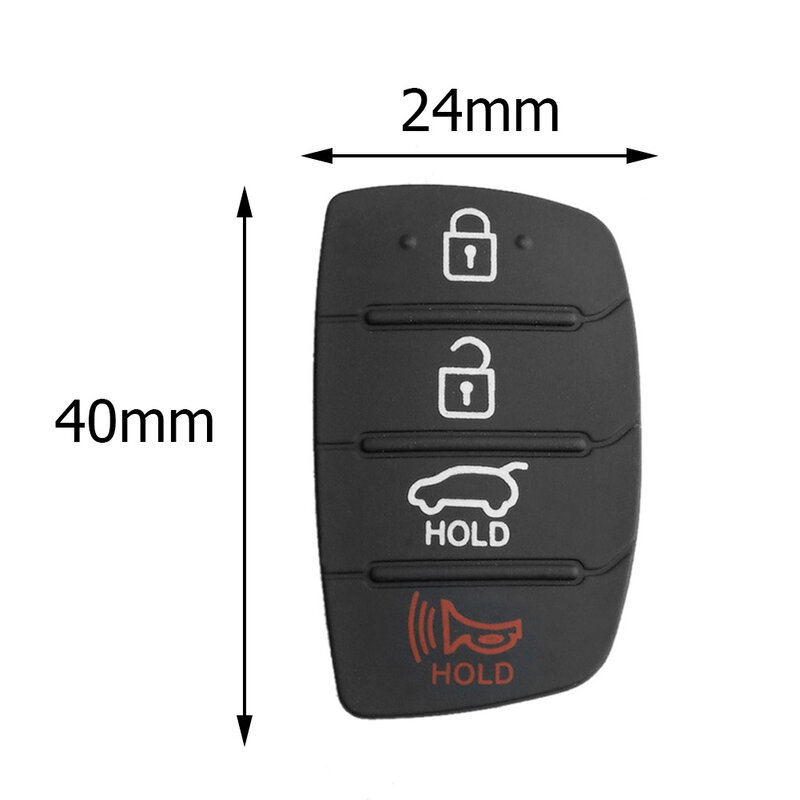 Reemplazo de almohadilla de silicona para llave de coche, funda de llave remota plegable, 4 botones, para Kia, negro