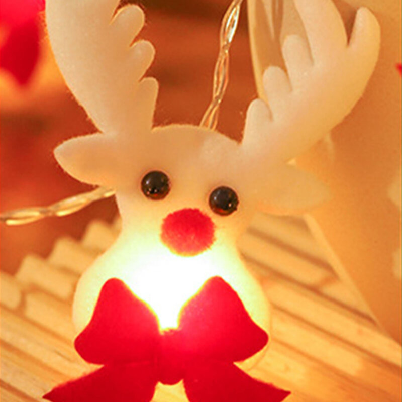 Christmas Snowman Santa String Lights Santa Snowman Elk Shaped String Lights for Family Friend Neighbor Gift
