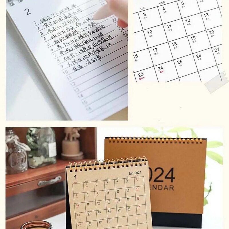 2024 Desk Calendar Ins Style Simple Desktop Decor Creative Calendar Daily Scheduler Planner Yearly Agenda Organizer Office Gift