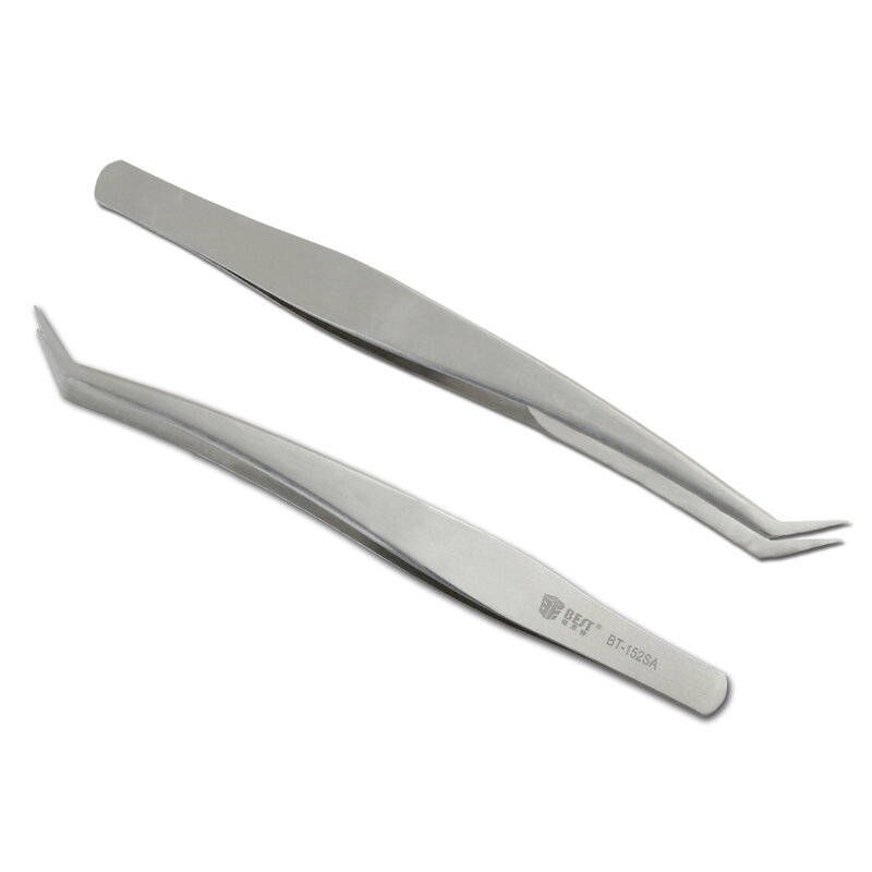 BST-152SA 100% Brand Stainless Steel Anti-static Eyelash Tweezers Superhard Eyelash Extension Tool Best Quality Tweezer