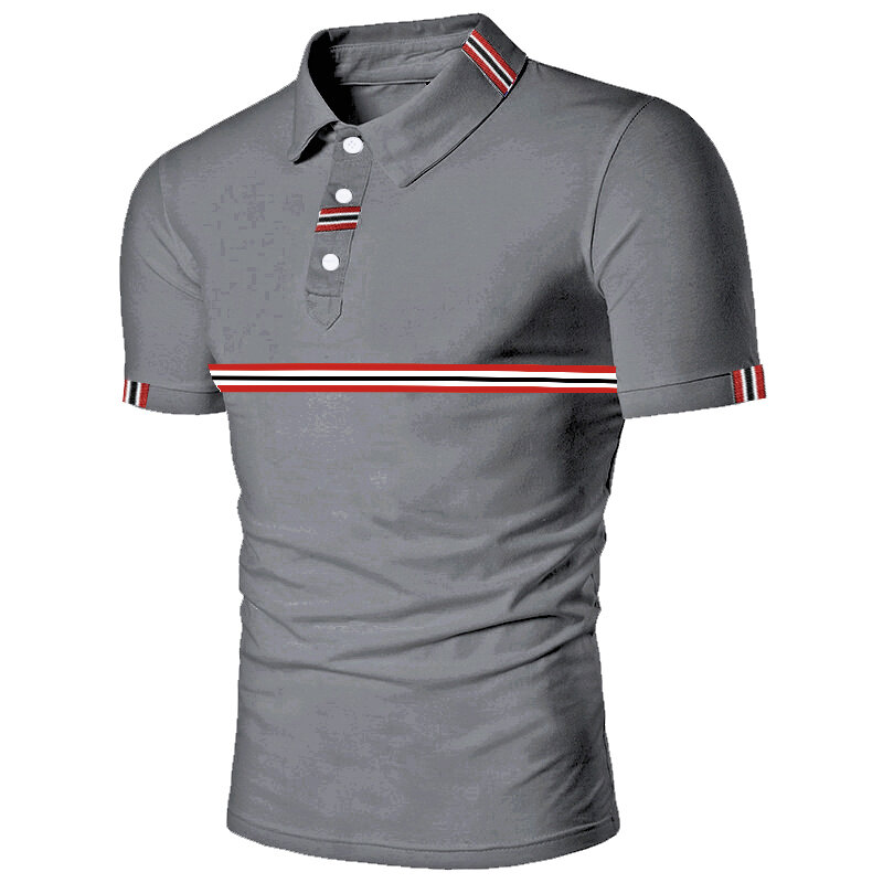 Koszulka Polo marki hddhhh letnia męska z krótkim rękawem z obrotem topy Slim swobodna oddychająca jednokolorowa koszula biznesowa
