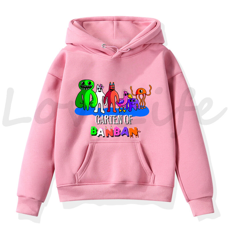Anime Game Garten Of Banban Print Hoodies Girls Boys Kids Cartoon Pullover Outwear Children Sweatshirt Tops Streetwear Sudadera