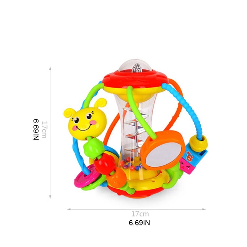 Y1UB Mainan Otak Bayi Tidur/Bermain Mainan Putar Bola Genggaman Anak-anak