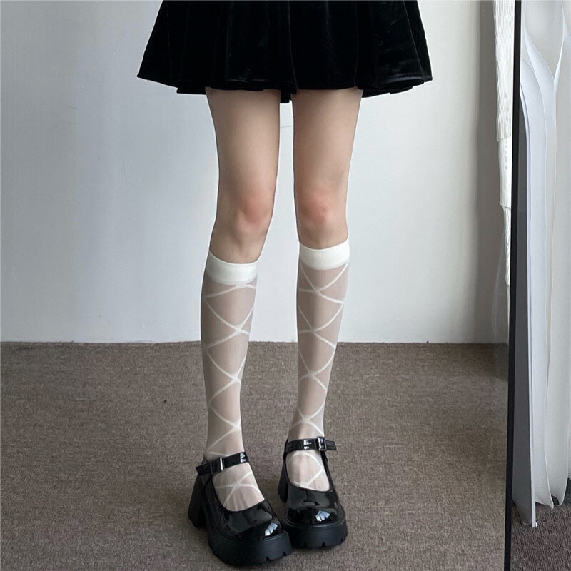 1Pair Summer Thin Nylon Long Socks Stockings College Style JK Lolita Stockings