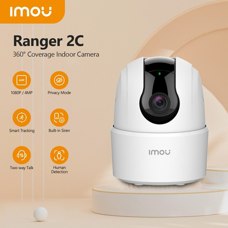 IMOU Ranger 2C 2MP/4MP Home Wifi 360 Camera Menselijke detectie Nachtzicht Baby Beveiliging Bewaking Draadloze IP Camera