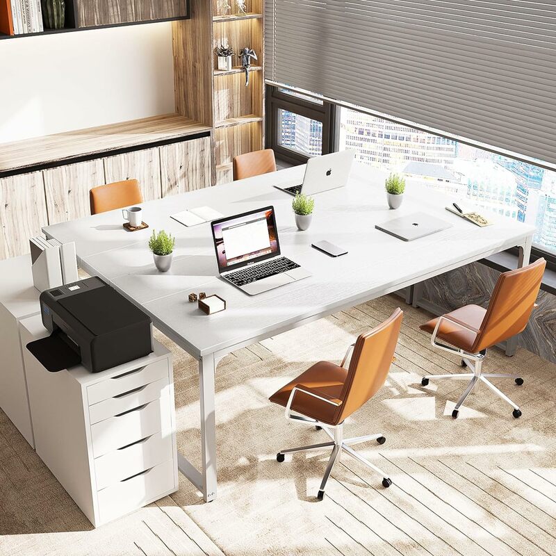 家庭やオフィス用のモダンでシンプルなスタイルのコンピューターデスク,書斎,学生向けのライティングデスク,純白,71インチ