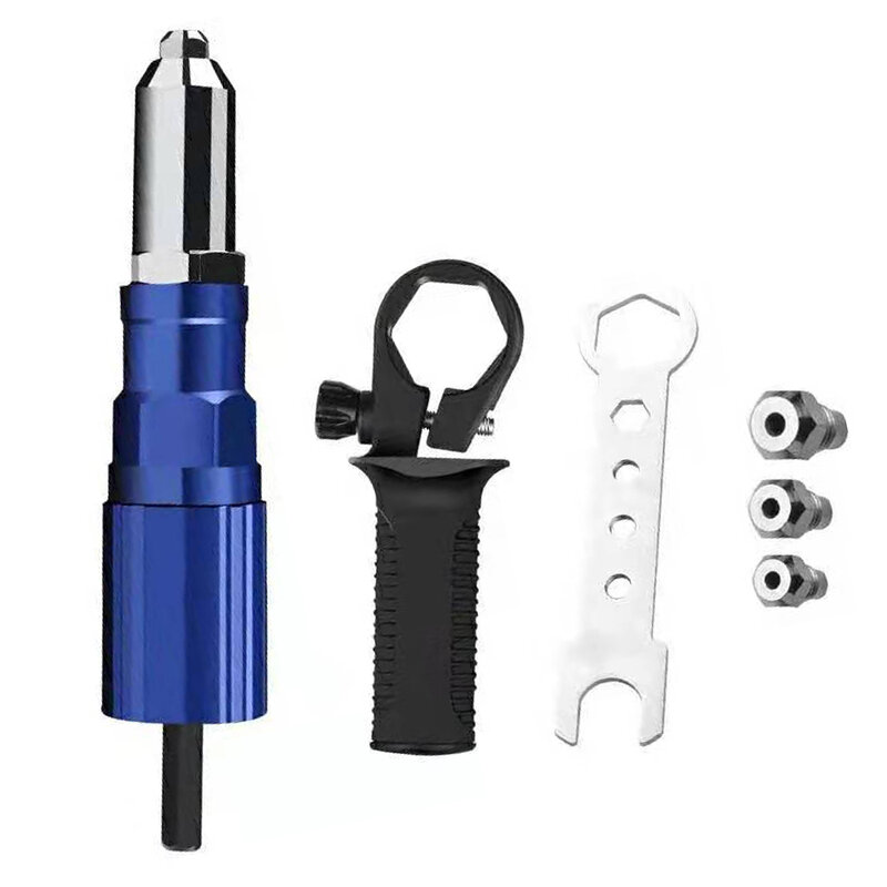 Elétrica Cordless Rivet Nut Gun, 2.4mm-4.8mm, Bit Adapter, Riveting Tool, Insert Nut, Pull, Riveting, Acessórios para Ferramentas Elétricas