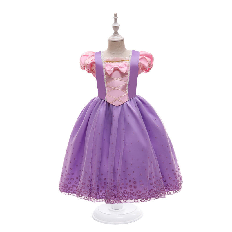 Vestido de Princesa Sofía con forro de algodón para niñas, traje de fiesta de tul Floral, Rapunzel, Sofía, navidad