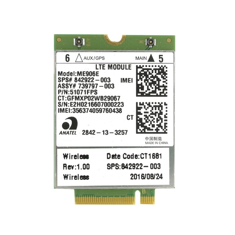 YYDS ME906E NGFF-kaart LTE-module 4Ghz-kaart 842922-003 42Mbps met Europese operatorencertificering