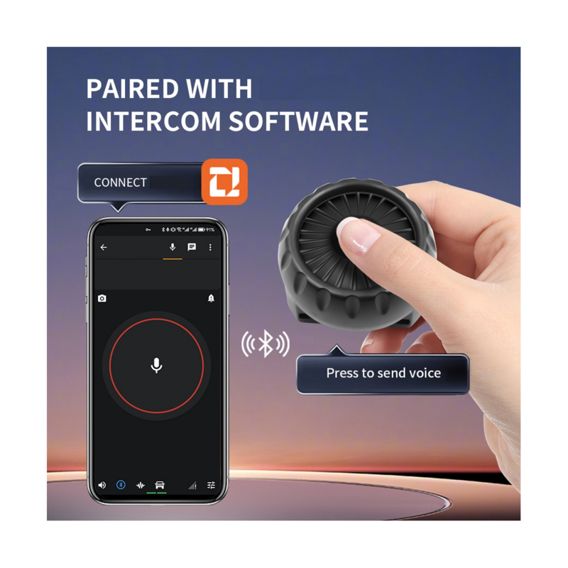 Wireless Bluetooth PTT Walkie Talkie Control Button with Adjustable Strap for Zello IOS Android Smartphone