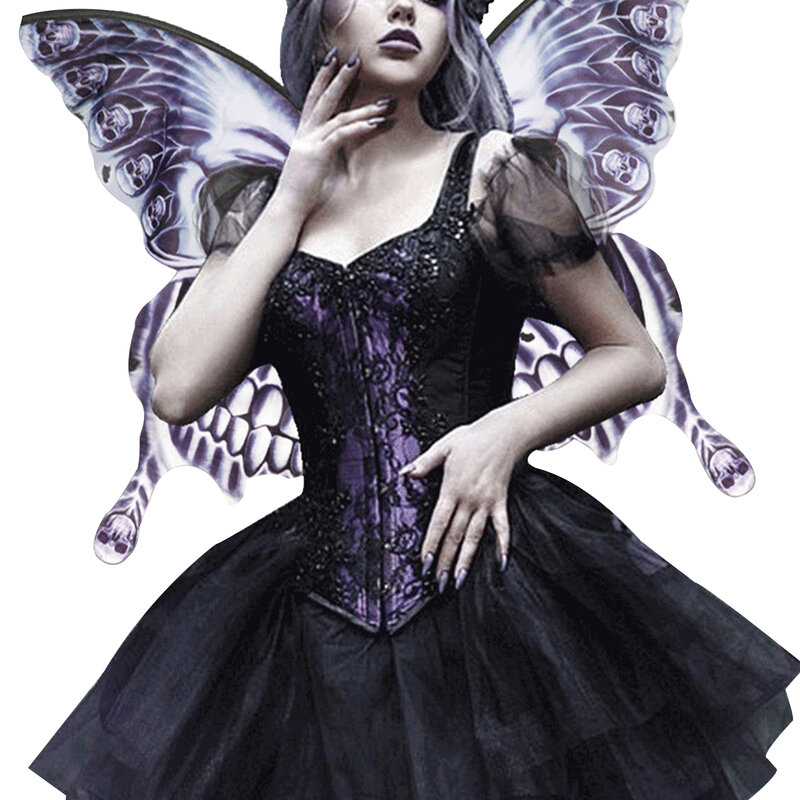 2023 gorące skrzydła motyla dla kostium Cosplay na Halloween dorosłych dzieci szkielet szmatki skrzydła bal przebierańców akcesoria element ubioru