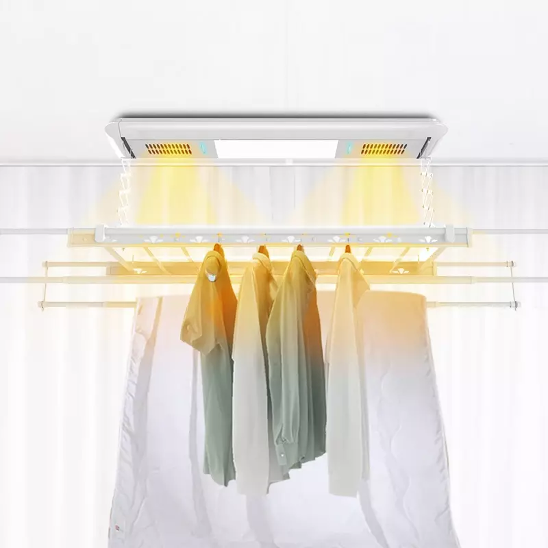 Умная сушилка для одежды с дистанционным управлением, двойная ультрафиолетовая дезинфекция, светодиодная Автоматическая подъемная сушилка для одежды