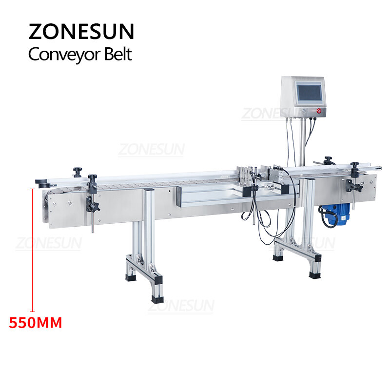 Zonesun ZS-CB100P 1.9メートルの長さ自動チェーンコンベアベルト調節可能な高速輸送商品machiney生産ライン