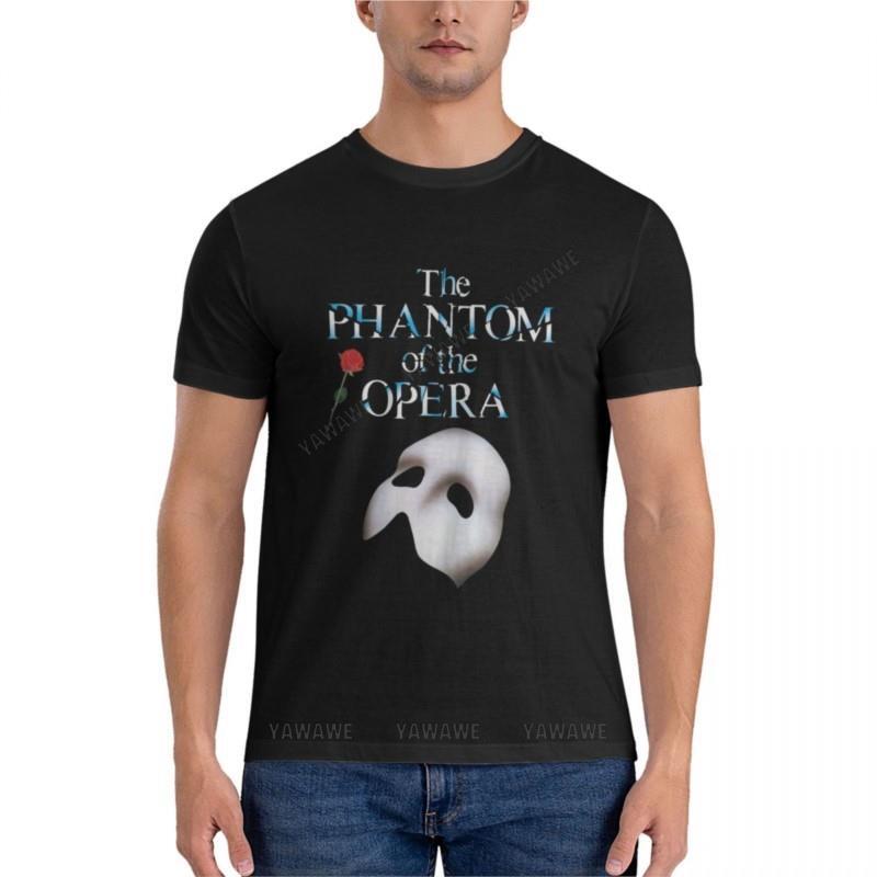 Camiseta clássica masculina, roupa estética, espetáculo do grande fantasma da ópera, roupa kawaii, embalagem