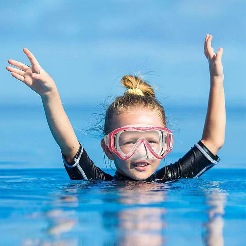 Occhialini da nuoto per bambini occhialini da snorkeling occhiali da immersione per snorkeling a visione larga occhiali antiappannamento con copertura per il naso occhialini da nuoto senza perdite