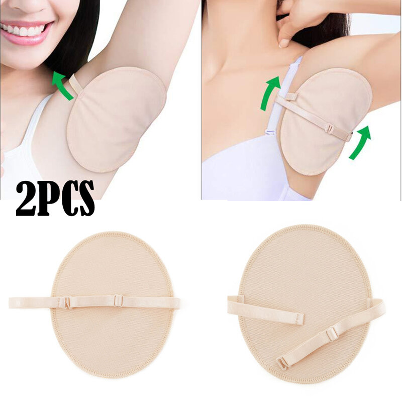 2 Pcs Underarm Pads Reusable Adjusted Breathable Cotton Armpit Sweat Strap Pads for Women Men Cotton Underarm Pads