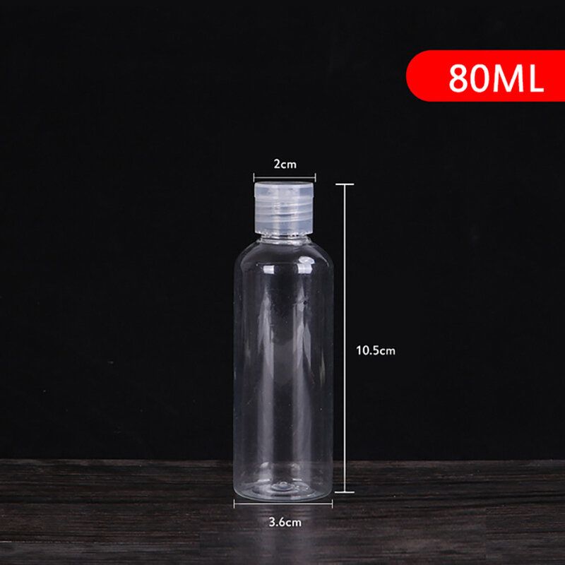 زجاجة بلاستيكية شفافة مع غطاء ، حاوية فارغة قابلة لإعادة الملء ، ومناسبة للسفر ، والشامبو ، كريم الوجه ، عينة تخزين مستحضرات التجميل ، 5-120 مللي