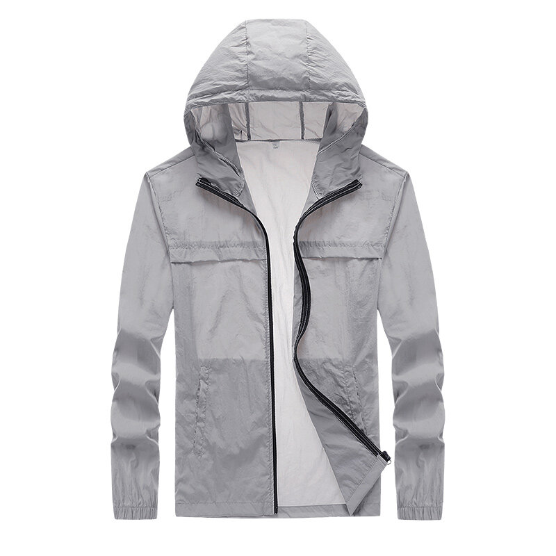 남성용 자외선 차단 재킷, 경량, 캐주얼, 단색, 자전거 코트, 방풍, 방수, 캠핑 스킨 의류