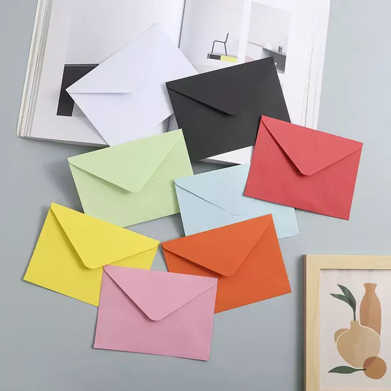 10PCS Solid Color Envelopes 16*11.5cm Black/White/Pink/Red Paper Envelopes Gift Envelopes Festival Gift for Friends