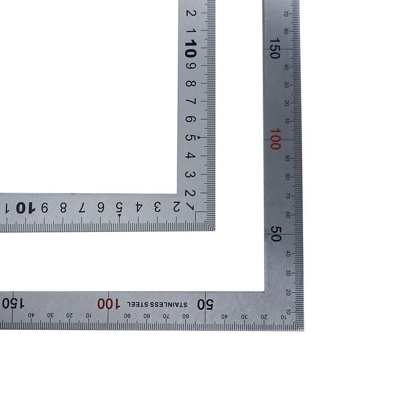 스테인리스 스틸 L 모양 눈금자 양면 눈금자 측정 도구, 금속 직선 90 도 각도 눈금자, 사무실 학교 용품