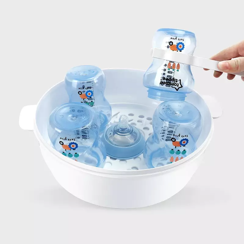 معقم البخار الميكروويف لزجاجات الطفل ، حامل زجاجة ، صندوق تخزين ، زجاجة الطفل دفئا ، خالية من BPA ، درجة الحرارة