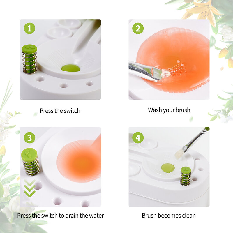 New Paint Brush Cleaner With Drain Button Automatic Water Circulation Paint Brush Cleaning Machine Cleaning Bucket Art Tools