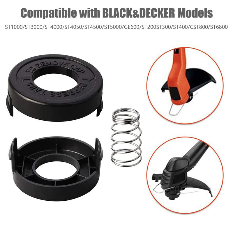 Thten RS-136 Spool Cap Cover, Primavera 682378-02, Modelo Compatível com Black & Decker ST4500 Cordas Aparador de Peças