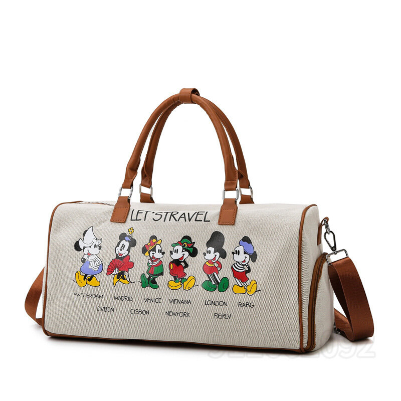Новая дорожная сумка Disney с Микки Маусом, мультяшная вместительная портативная модная уличная сумка для фитнеса с разделением сухой и влажной кожи