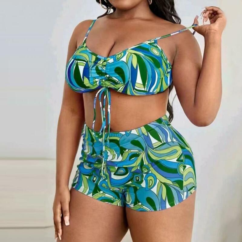 Three-piece Swimsuit Stylish 3-piece Women's Bikini Set with High Waist Swimming Trunks Sunscreen Cardigan Sexy for Quick