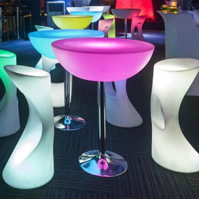 Iluminado impermeável LED Bar Table, mesas de cocktail superior alta, personalizado, boate, salão, personalizado