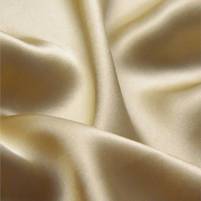 Silk Beige Plain Crepe Satin 16 M High End Mulberry Cloth Clothing Embroidery Lining Fabric