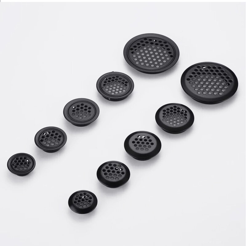Dia.19mm/25mm/29mm/35mm/53mm Round Air Vent Cover Wardrobe Cabinet Mesh Hole Lid Kit Louver Ventilation Stainless 10pcs/ lot