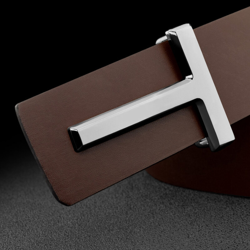 Cinturones de diseñador de alta calidad para hombres, correa de cintura negra de piel de vaca Formal, letra en T, lujo famoso, cuero genuino, 3,7 cm