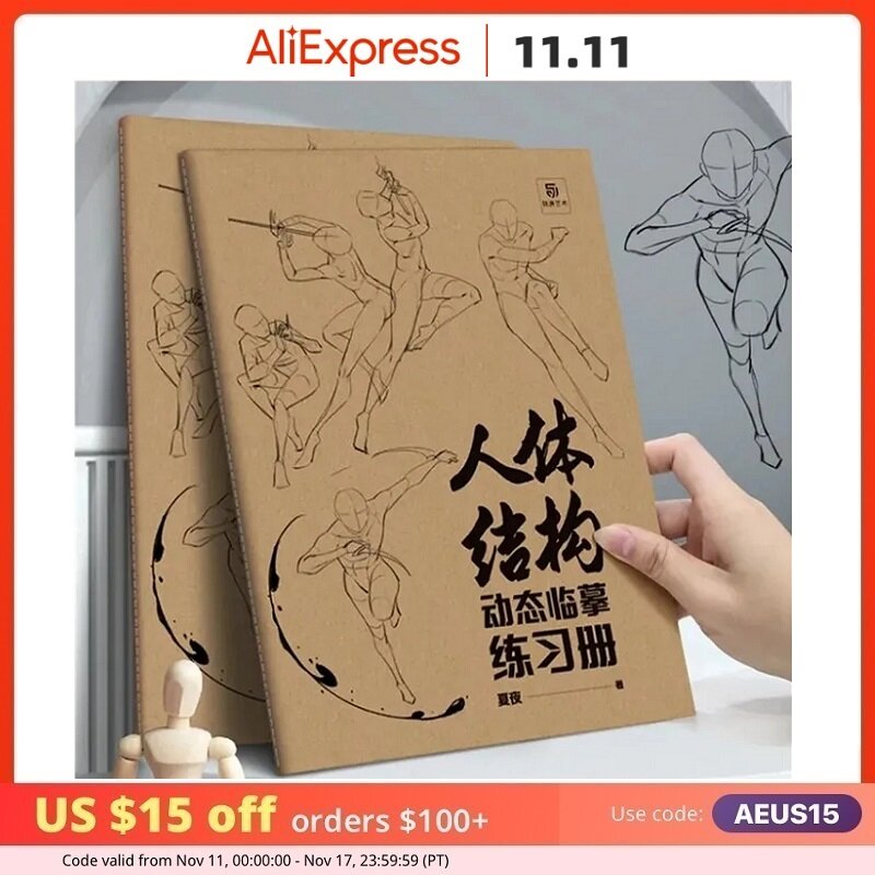 Anime Characters Tracing Sketch Hand Painted Tutorial Book Human Body Structure Dynamic Copy Practice Line Draft Practice Books