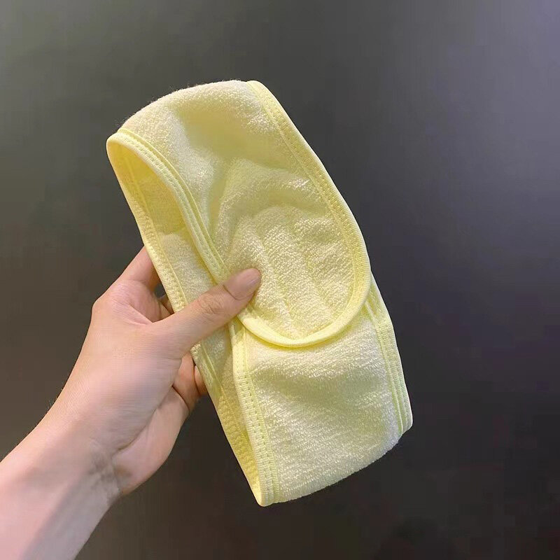Fascia larga regolabile con accessori per asciugamani morbidi fascia per il lavaggio, trucco da bagno fascia per il viso Spa da donna Yoga Spa