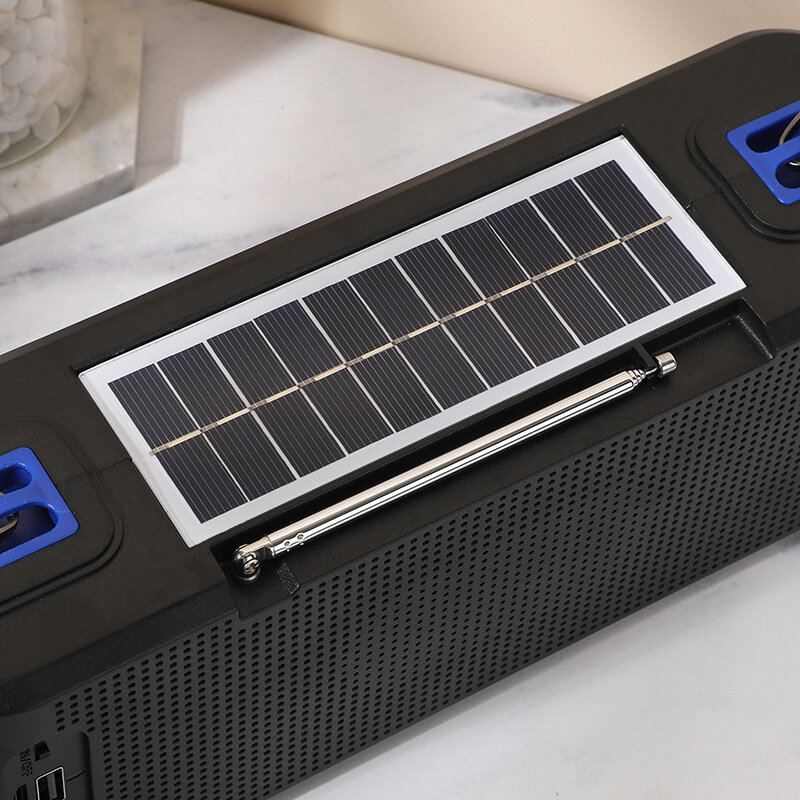 Lanterna FM Solar portátil com som do presente, alto-falante sem fio Bluetooth, alto-falante exterior TWS, novo