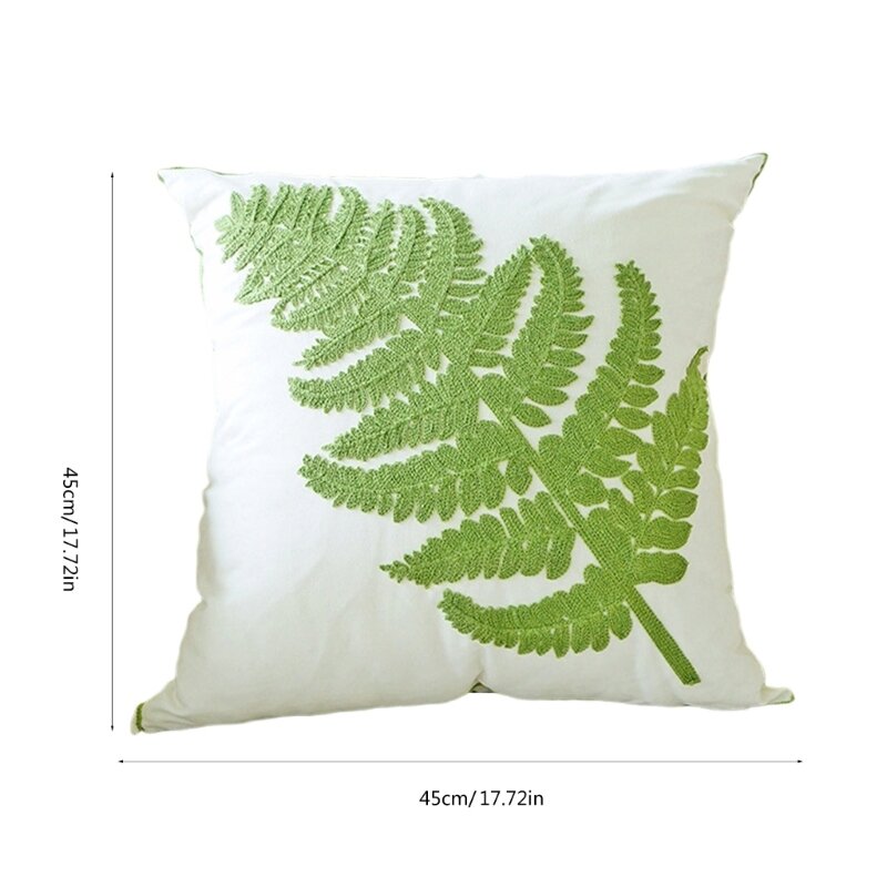 Leaves Embroidery Throw Pillow Cover 18x18inch Decorative Flower Cushion Covers for Sofa Couch Bedroom Pillow Case DropShipping