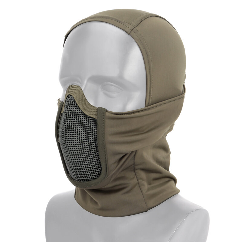 Taktische Balaclava Mützen Airsoft Paintball Halbe Gesicht Maske Outdoor Jagd Schutz Metall Mesh Maske Kopfbedeckungen