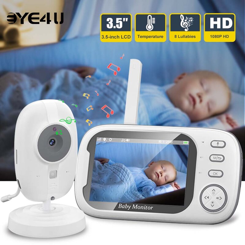 2.4G الأم والطفل ثنائية الاتجاه الصوت للرؤية الليلية كاميرا مراقبة الفيديو ، مع عرض درجة الحرارة