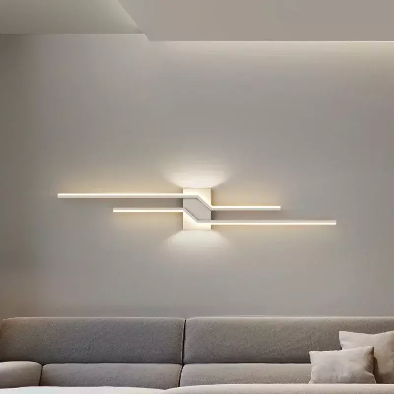 Modernas luzes de parede LED para sala de estar, iluminação interior simples, lâmpadas longas, ouro, preto, branco, sala de jantar, quarto, cabeceira, varanda, corredor, novo