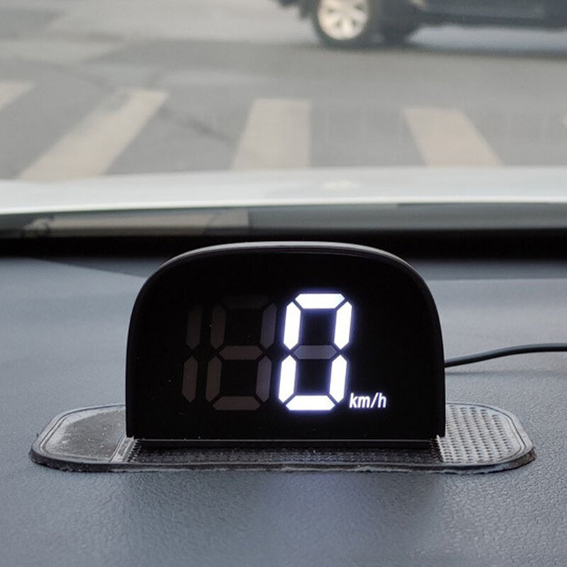เครื่องวัดความเร็ว GPS HUD ในรถยนต์อัจฉริยะ, อุปกรณ์เสริมอิเล็กทรอนิกส์แสดงความเร็วความเร็วความเร็วแบบดิจิทัลจอแสดงผล KMH HD แบบอักษรขนาดใหญ่ MPH