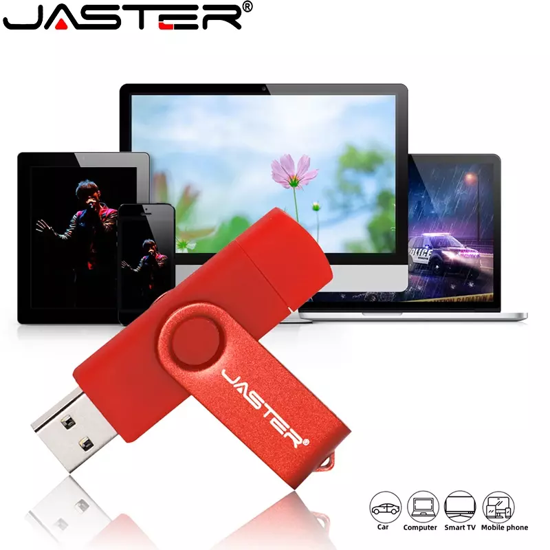 3 in 1 USB flash drive OTG High Speed Pen Drive 64GB 32GB TYPE-C Adapter Gift 16GB 8GB Micro USB stick Red External Storage Logo