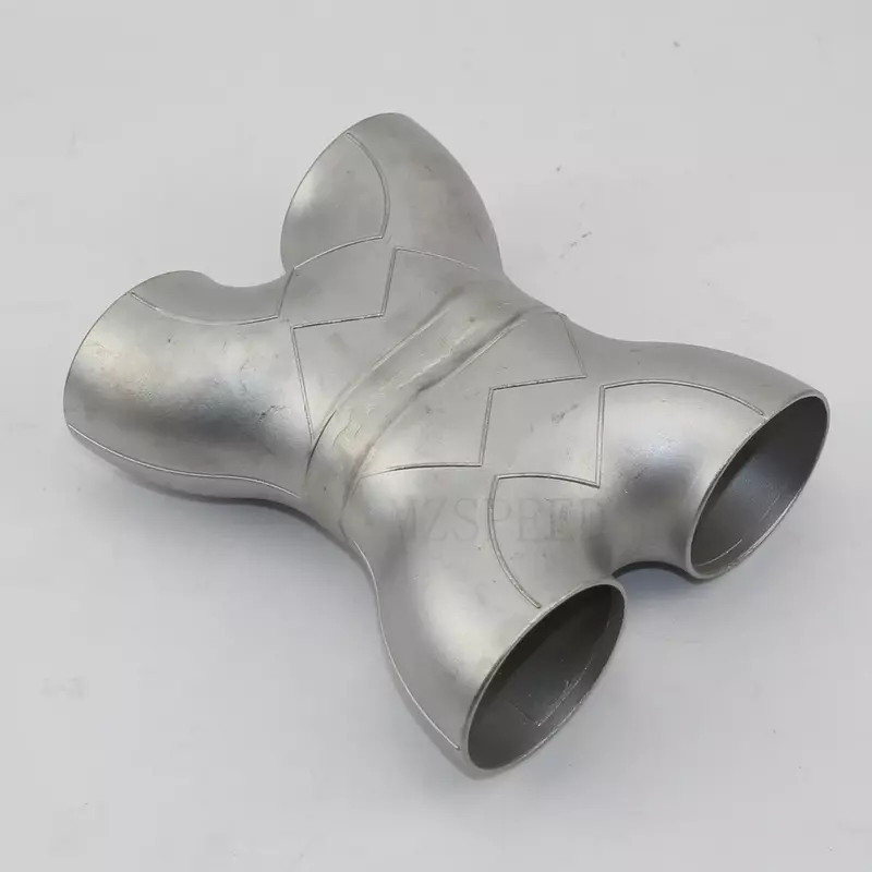 Stainless steel H welded four-way fittings 63mm od reinforced convection straight pipe fittings