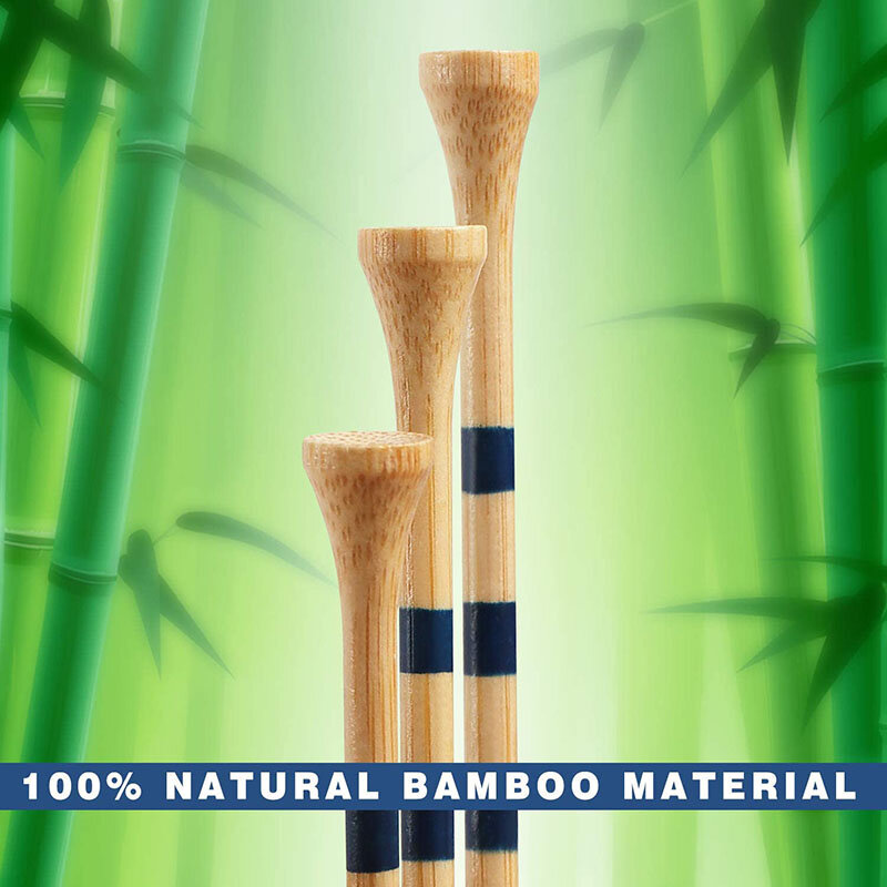 Golf Tee Premium Bamboo Golf Tees 50Pcs (2-3/4" & 3-1/4" Available)  Friendly Biodegradable Material, More Durable and Stable